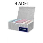 Nisahometeks 4 Adet Baza & Çekyat Altı Kutu Hurç 50X40X19 cm - Gri - Tek Ebat