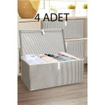 Nisahometeks 4 Adet Maxi Kutu Hurç 50 x 40 x 30 cm - Gri