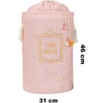 Nisahometeks Yuvarlak Torbalı Bebek Kirli Çamaşır Sepeti Pembe 31x46 cm Şık Tasarım