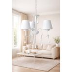 NisaLuce Kuğu Boncuklu Cam Avize 3'lü Beyaz •• Salon Oturma Odası Yatak Odası Avize Modern Taşlı Avize Avize Modelleri Modern Lüks Avize Dekoratif Salon Avizesi Mutfak Avizesi Cam Avize Lamba Kollu Avize