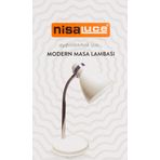 Nisaluce Modern Krom Spiralli Masa Lambası Beyaz (Beyaz)