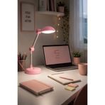 NisaLuce Pembe Ledlı Masa Lambası • Mafsallı Göz Yormayan Ofis & Çalışma Masası Lambası || Kablolu Ders Çalışma Lambası Ofis Lambası Öğrenci Masa Lambası AYARLANABİLİR AYDINLATMA AÇISI Gece Okuma Lambası