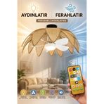 NisaLuce Safir Çift Kat Rattan Vantilatör Avize- Krem Kumaş Kumandalı Tavan Vantilatörü & Avize || 3 Renk Aydınlatma Pervaneli Lamba Fanlı Avize SESSİZ ÇALIŞMA Tavan Tipi Vantilatör 54 Cm Ferahlık & Aydınlık
