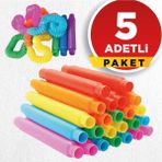 Nisan Vitrini Pop Tubes Pop Tube Popit 5 Adet Esnek Tüp Boru Eğitici Duygusal Oyuncak - Renkli