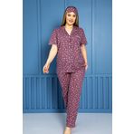 Nisanca Büyük Beden Mevsimlik Önden Düğmeli Bayan Pijama Takımı