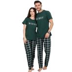 Nisanca Kısa Kollu Pamuk Kadın Pijama Takımı- Sevgili Pijaması- Tek Adet Yesil S-M