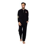 Nisanca Kışlık Erkek Polar Pijama Takımı Siyah M