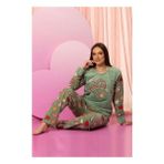 Nisanca Kışlık Polar Yılbaşı Pijaması Yeşil Kadın Pijama Takımı