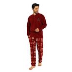 Nisanca Kışlık Sıcak Tutan Polar Bordo Erkek Pijama Takımı