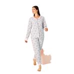 Nisanca Kışlık Welsoft Peluş Polar Düğmeli Gri Kadın Pijama Takımı