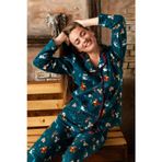 Nisanca Kışlık Yılbaşı Desenli Kadın Gömlek Polar Pijama Takımı- Geyikli Yılbaşı Pijaması- Geniş Beden Aralığı
