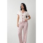 Nisanca Luna Touch Ekstra Yumuşak Yazlık Kadın Pijama Takımı – Düğmesiz, Kısa Kollu, Büyük Beden Kadın Pijama (S–5xl) - Bordo