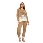 Nisanca Tam Peluş Kışlık Polar Yılbaşı Pijaması Bal Köpüğü Kadın Pijama Takımı