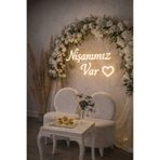 Nişanımız Var Yazılı 50 Cm Günışığı LED Neon Tabela Dekoratif Işıklı Duvar Süsü yadineon839102