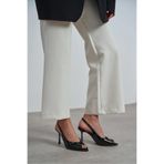 NİŞANTAŞI SHOES Betty Siyah Rugan Burnu Açık Kadın Topuklu Ayakkabı