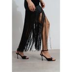 NİŞANTAŞI SHOES Charms Siyah Kadife Bilek Kemer Detaylı Kadın İnce Topuklu Ayakkabı