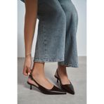 NİŞANTAŞI SHOES Dipsy Kahve Mat Toka Detay Sivri Burun Kadın Topuklu Ayakkabı
