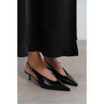 NİŞANTAŞI SHOES Dorey Siyah Rugan Bilek Toka Detay Kadın Topuklu Ayakkabı