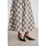 NİŞANTAŞI SHOES Lunix Kahve Mat Sivri Burun Slingback İnce Topuklu Kadın Ayakkabı