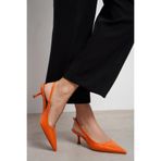 NİŞANTAŞI SHOES Megy Turnucu Mat Arka Açık Toka Detay Sivri Burun Kadın Topuklu Ayakkabı