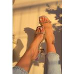 Nişantaşı Shoes Parker Hologram Taş Detay Topuklu Kadın Terlik