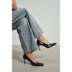 NİŞANTAŞI SHOES Zivy Siyah Rustik Desenli Küt Burun 7-8 Cm Topuk Boyu Topuklu Kadın Ayakkabı