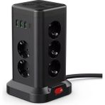Nisar Store 11’li Akım Korumalı Priz Kulesi | 3 Usb-A + 1 Type-C Çıkışlı, Hızlı Şarj, 3680W Güç, Anahtarlı Uzatma Kablosu – Smayling - 1 Adet - Ahşap