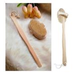 Nisar Store Bakgelal Doğal At Kılı Selülit Karşıtı Sapı Çıkabilen Ahşap Banyo Fırçası - Option-1