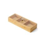 Nisar Store Bambu 3 Bölmeli Kristal Kapaklı Sunumluk, Kuru Meyve, Kuru Yemiş ve Drajeleriniz Için 3 Bölmeli Dikdörtgen Sunum Tepsisi ve Tabağı 30CM*10CM*6,5CM - Option-1 - 51R-Turuncu