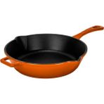 Nisar Store Döküm Yuvarlak Kızartma Tavası Döküm Demir Yekpare Saplı. ÇAP(Ø)24CM - Turuncu - Option-1 - --