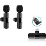 Nisar Store K9-D2 Type-C Lightning Dönüştürücülü Kablosuz Çiftli Yaka Mikrofonu - Option-1 - 001-Renkli