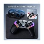 Nisar Store Super Gaming Controller For Pc/switch/ios/, Hall Effect Stick & Trigger, Rubberized Grips, Rgb Lighting, Swappable Abxy, Detachable Faceplate, 1000MAH With Charging - Option-1 - 001-Renkli