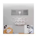 Nisar Store Yüksek Voltaj Korumalı Priz, Duvar Tipi Kısa Kablolu Priz Çoğaltıcı, 3x Soket, 2x Type-C, 1x Usb, 16A, 3680W, 1050 Joule, Çocuk Korumalı, Dayanıklı Yapı (Siyah) - 1 Adet - Ahşap