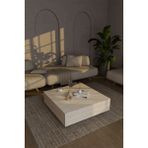 Nisay Kare Orta Sehpa Yeni Nesil Modern Orta Sehpa Ahşap Traverten Mermer Desen WBT513
