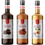 Nish Çikolata, Karamel, Vanilya Aromalı Şurup 3''lü Set (3 x 700ML) - Pet Şişe - 3 Adet