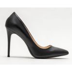 Nish N4292-10CM Kadın Hakiki Deri Klasik Stiletto Ayakkabı - Siyah