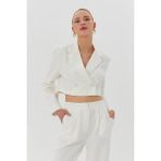 Nish&Chic Kadın Ceket Crop - M - Beyaz
