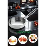 Nishev 14 cm Yuvarlak Paslanmaz Çelik Mini Yumurta & Sos Tavası - Gümüş