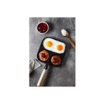 Nishev 3 Bölmeli Granit Döküm Tava Pancake Yumurta Mücver Omlet Tavası bölmelitava