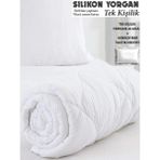 Nishev.com Evini Sev Antialerjik Silikon Tek Kişilik Yorgan (Microfiber Yastık Hediyeli) - Beyaz