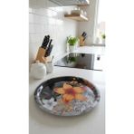 Nishev.com Evini Sev Premium 35 cm Dekoratif Metal Yuvarlak Tepsi – Özel Tasarım - 1 Adet