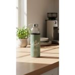Nishev.com Evini Sev Premium Fıstık Yeşili Kılıflı Cam 1000ML Matara - Renkli