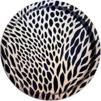 Nishev Dekoratif Metal Yuvarlak Tepsi 35 cm / Özel Tasarım - Beyaz