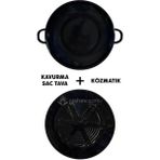 Nishev Hanımeli Emaye Kavurma Saç Tava + Közmatik 28CM - Siyah