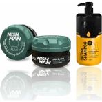 Nishman M8 Mat Görünümlü Saç Şekillendiric Mat Wax x 5 Adet/ + 1250 ml Tuzsuz Şampuan Hediye