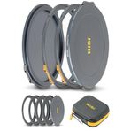 NiSi - JetMag Pro 82MAG Siyah Sis Kiti, Pro Mist 1/4 ve 1/8 Filtreli Manyetik Lens Filtre Kiti, Su Geçirmez Nano Kaplamalı, Adaptörlü (67mm/72mm/77mm/82mm), Koruma Kapakları ve 7 Cepli Caddy Kılıfı