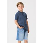 Nisrakids Erkek Çocuk Indigo Triko Polo Yaka T-shirt (TİŞÖRT)