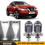 Nissan Juke 2010-2014 Makyajsız Kasa Uyumlu Mercekli Far Ampulü Led Xenon Beyaz Renk Far Şimşek Etkili Csp Led Lamba Uzun Kısa 2 Adet Takım