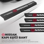 Nissan Logolu Karbon Kapı Eşiği Koruyucu Bant Folyo 4'lü Set