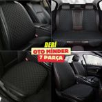 Nissan Patrol Koltuk Deri Minderi 7 Parça Ön Ve Arka Oturak Sırt Dayama Minder Siyah-Siyah